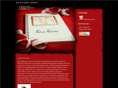 Click to enlarge Dear Diary Blogger template
