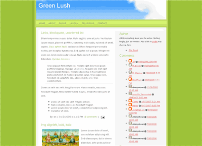 Click to enlarge Green Lush Blogger Blogger template