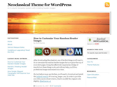 Neoclassical WordPress theme thumbnail