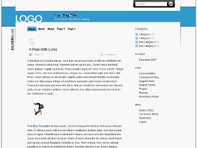 Silver Blue WordPress theme thumbnail