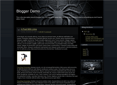 Click to enlarge Spiderman Blogger template