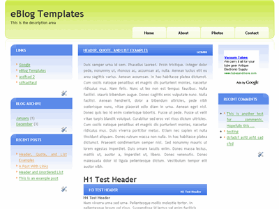 Click to enlarge New Fangled Blogger template