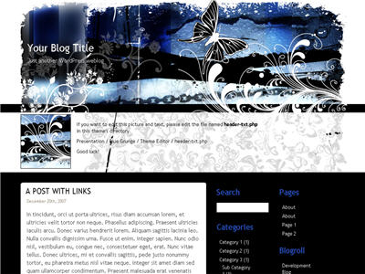 Blue Grunge WordPress theme thumbnail Blue Grunge WordPress theme thumbnail