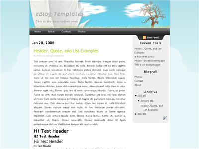Click to enlarge Dreamy Blogger template