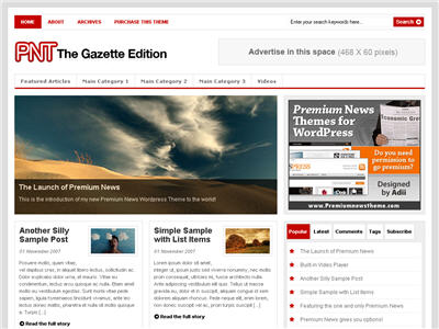 PNT – Gazette Edition WordPress theme thumbnail