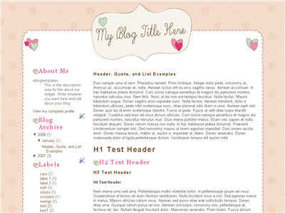 Quirky Valentine Blogger template thumbnail