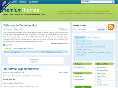 Organic WordPress theme thumbnail Organic WordPress theme thumbnail