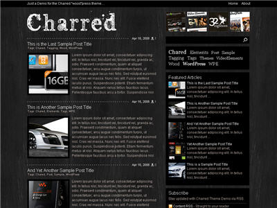 Charred WordPress theme thumbnail